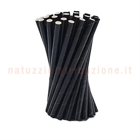 Cannucce In Carta Kraft Nera Cm21x250pz